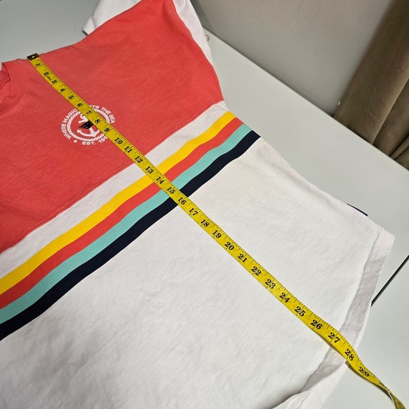 Disney Cruise Line Spirit Jersey Medium Coral White Striped Long Sleeve Shirt - Picture 8 of 9